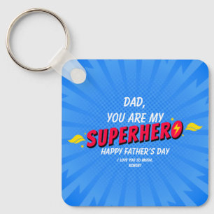 Chaveiro Dia dos Pais do Super-Herói de Quadrinhos Retrô
