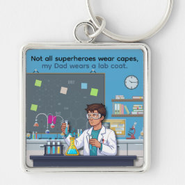 Chaveiro Dia dos Pais Papai Usa Jaleco de Laboratório