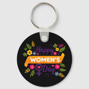 Chaveiro dia internacional da mulher marcha 8 rosa feminist