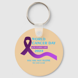 Chaveiro Dia Mundial do Cancer legal Você não é uma única