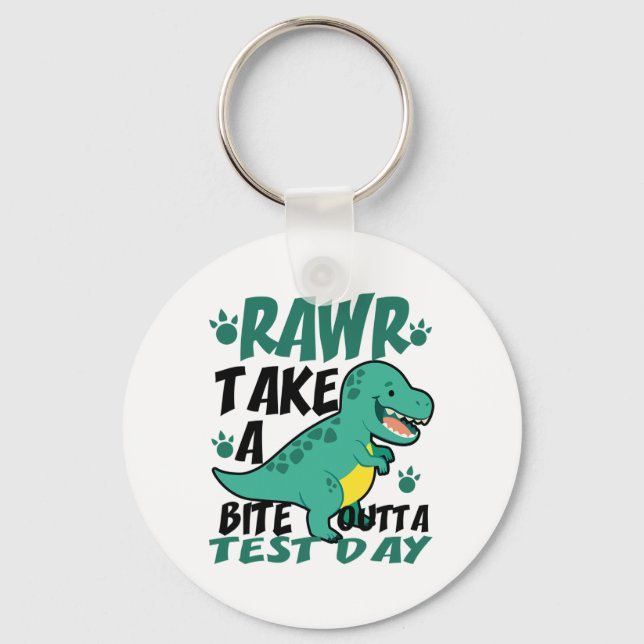 Chaveiro Dia T-rex Estudante Engraçado Professor Dinossauro (Frente)