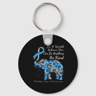 Chaveiro Diabetes Tipo 1 Sensibilização Elefante De Girasso