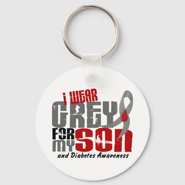 Chaveiro Diabetes, VISTO CINZA PARA MEU FILHO 6.2 (Frente)