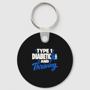 Chaveiro Diabético tipo 1 e prosperando diabetes tipo 1 t1d