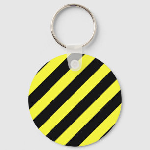 Chaveiro diagonal stripes black and yellow