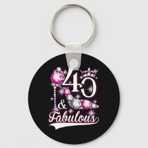 Chaveiro Diamante de aniversário de 40 anos de 40 anos e fa