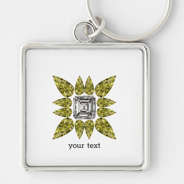 Chaveiro Diamante de pera amarelo (Frente)