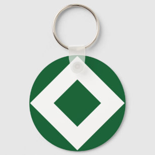 Chaveiro Diamante Verde, Borda Branca Negrito