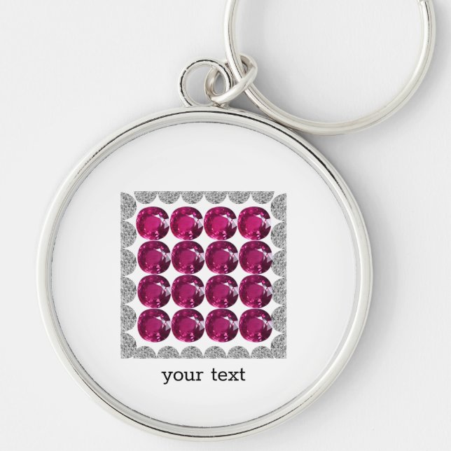 Chaveiro Diamond Pink Tourmaline (Frente)