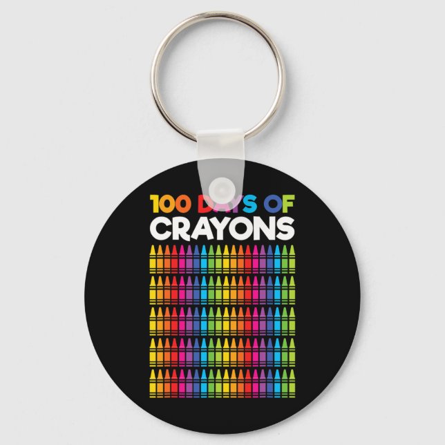 Chaveiro Dias De Crayons Para Meninas 100º Dia Da Escola (Frente)