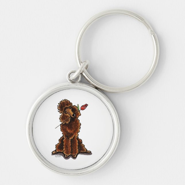Chaveiro Dias de os namorados de Poodle de Chocolate Doce (Frente)