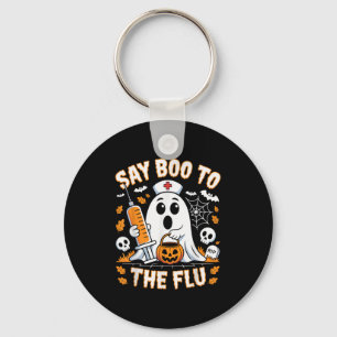 Chaveiro Diga Boo À Enfermeira Fantasma Da Gripe Design