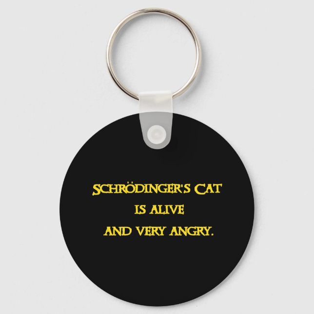 Chaveiro Dilema Quântico Divertido - O Gato de Schrödinger  (Frente)