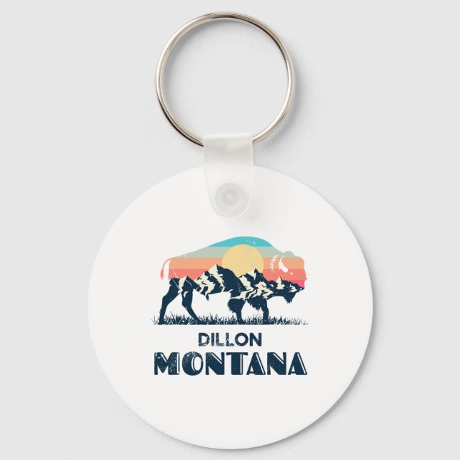 Chaveiro Dillon Montana Vintage Caminhada Bisonte Natureza  (Frente)