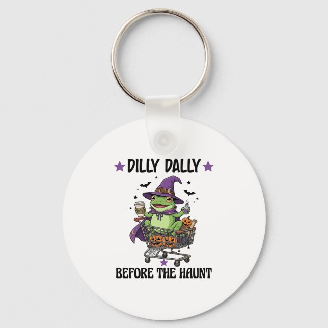 Chaveiro Dilly Dally Antes do Susto Sapo Carrinho de Compra (Frente)