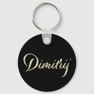 Chaveiro Dimitrij Name whitegold Button Schlüsselanhänger