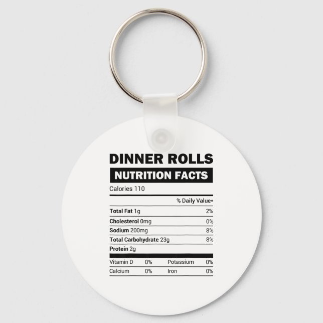 Chaveiro Dinner Rolls Nutrition Facts Family Matching Chris (Frente)