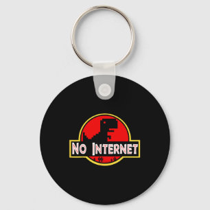 Chaveiro Dino divertido nerd sem internet Ciência da Comput