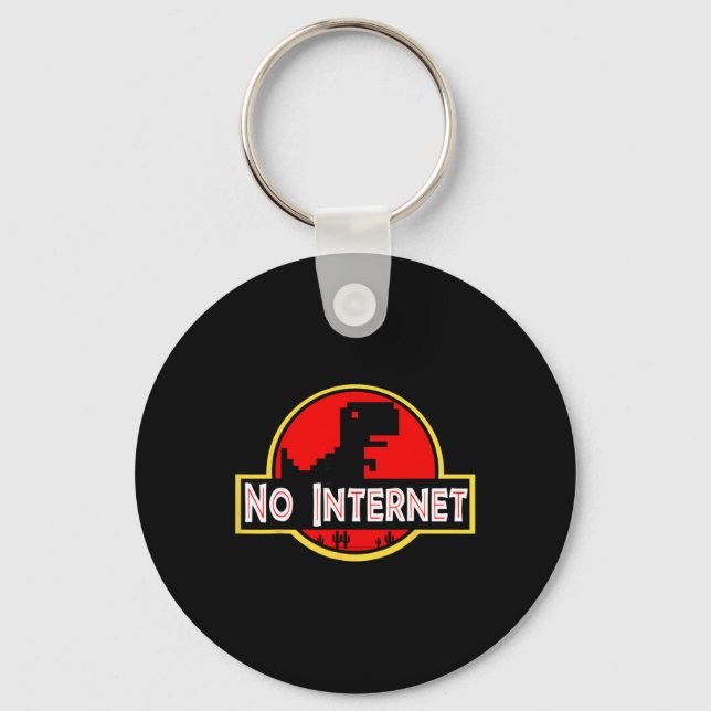Chaveiro Dino divertido nerd sem internet Ciência da Comput (Frente)