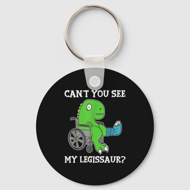 Chaveiro Dino Funny Get Well Broken Leg Gift Dinosaur With  (Frente)