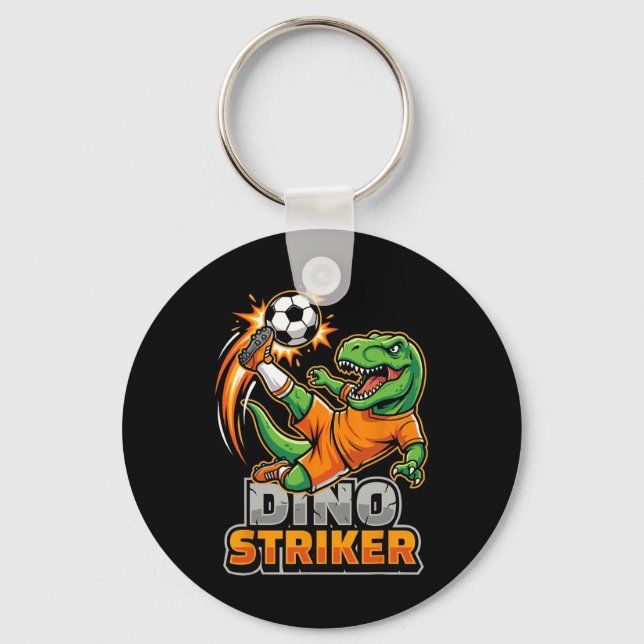 Chaveiro Dino Striker T-rex Chute de Futebol Dinossauro Div (Frente)