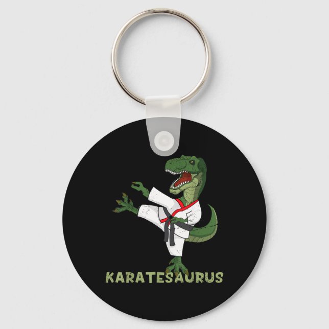 Chaveiro Dinosauro de Karatê Engraçado Karatesaurus T-Rex G (Frente)