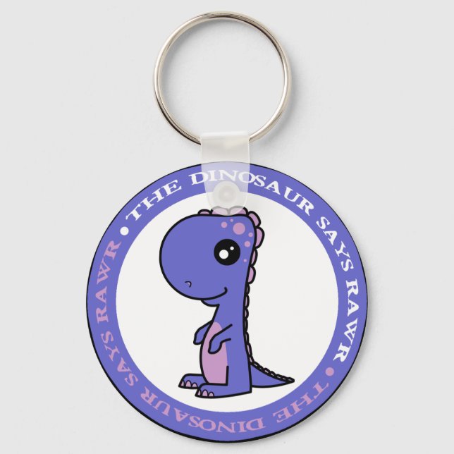 Chaveiro Dinossauro Azul e Roxo (Frente)