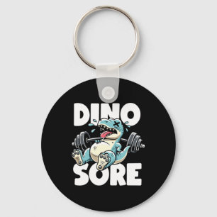 Chaveiro Dinossauro de academia engraçado levantando peso a