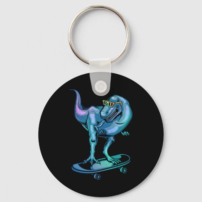 Chaveiro Dinossauro Em Skate Equipamento De Dinossauro Em S (Frente)