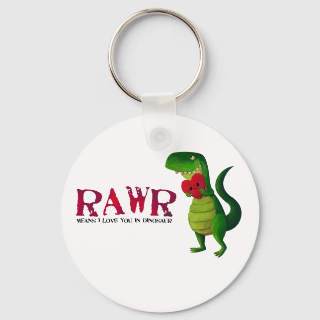 Chaveiro Dinossauro Romântico RAWR T-rex (Frente)