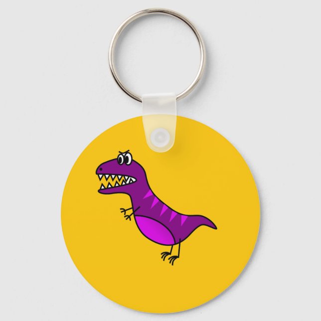 Chaveiro Dinossauro roxo, bravo e bonito (Frente)