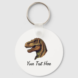Chaveiro Dinossauro Verde Vermelho Personalizado T-Rex Tyra