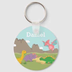 Chaveiro Dinossauros Coloridos Fofos Personalizados para Cr