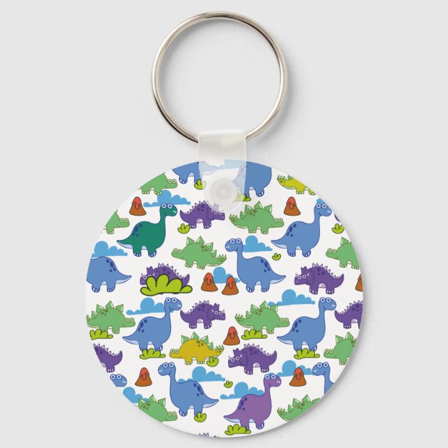 Chaveiro Dinossauros de Desenho Animado Fofos (Frente)