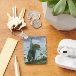 Chaveiro Dinossauros Vintage, saurópodes com Aves Voando