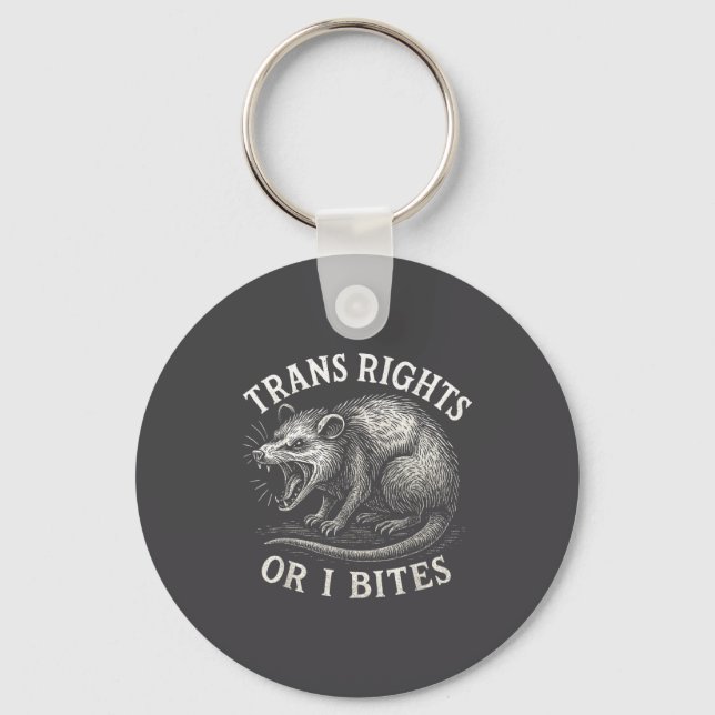 Chaveiro Direitos Trans Ou Eu Morde Engraçado Transgênero S (Frente)