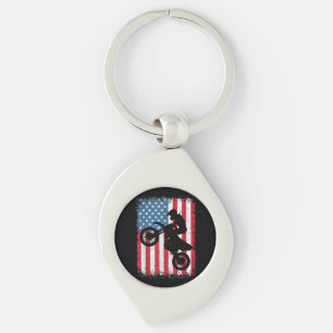 Chaveiro Dirt Bike American Flag Motocross Biker Men