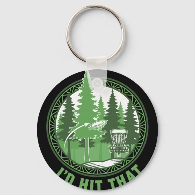 Chaveiro Disc Golf Basket Flying Disc Id Hit That Funny  (Frente)