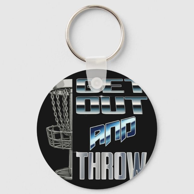 Chaveiro Disc Golf Basket Graphic Get Out And Throw Chrome  (Frente)