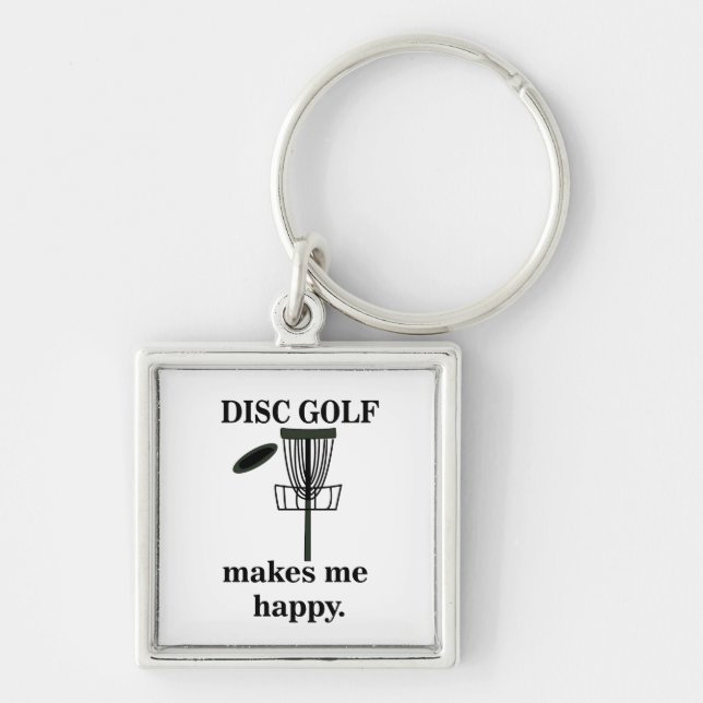 Chaveiro Disc Golf Me Faz Feliz Disc Golf  (Frente)