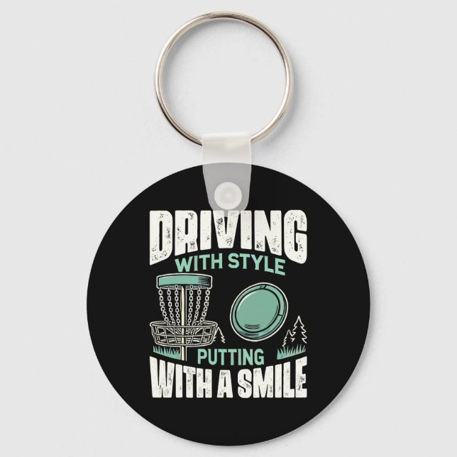 Chaveiro Disc Golfer Driving With Style Disc Golf  (Frente)