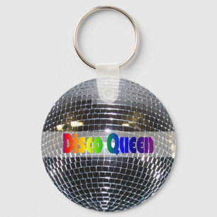 Chaveiro Disco Ball Shiny Silver Disco Queen Retro 80