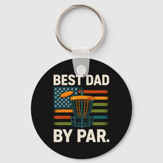 Chaveiro Disco de Golfe Frisbee Engraçado Melhor Pai Par Ca (Frente)