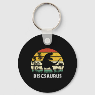 Chaveiro Disco Golfe Dinossauro Retro Jogador de Disco Golf