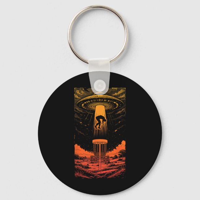 Chaveiro Disco Voador Ufo Funny Flying Saucer Abdução Alien (Frente)