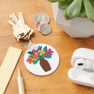 Chaveiro Disposição Colorida da Flor
