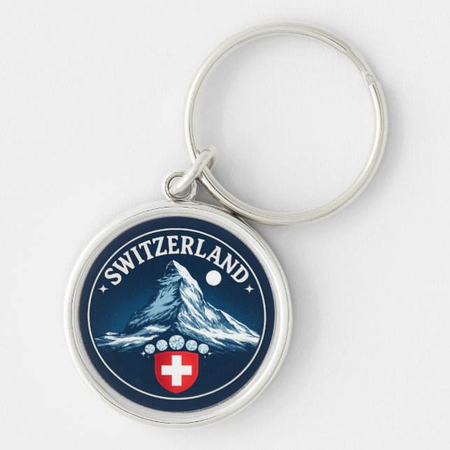 Chaveiro Distintivo da Herança do Matterhorn da Suíça (Frente)