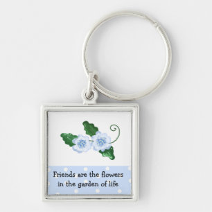 Chaveiro Dito de Amizade Floral Azul