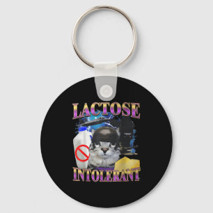 Chaveiro Dito engraçado gato bobo intolerante à lactose mem