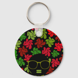 Chaveiro Diva Afro Vermelho Rosa Verde